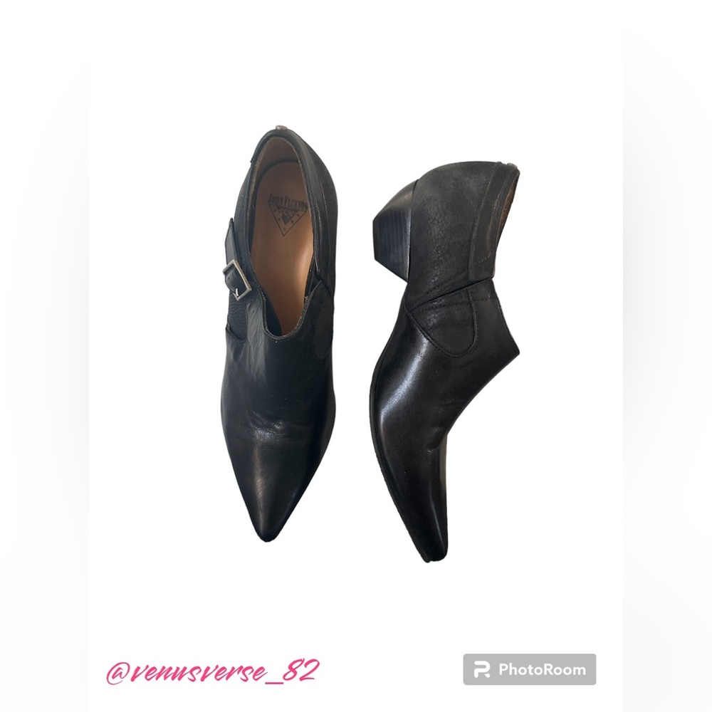 NWOT John Fluevog Truth Justine Pointed Toe Low Heel Booties- 6.5 - Black - Picture 4 of 7